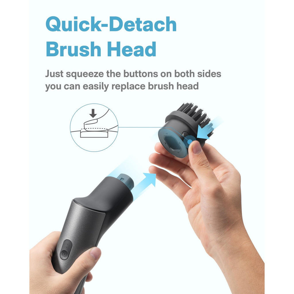 HOTO Cordless Electric Spin Scrubber, 6 Brush Heads, for Bathroom, Tile
