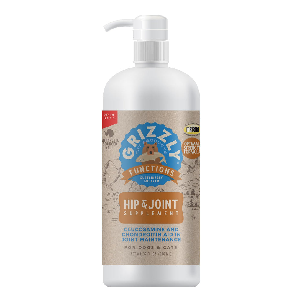 Grizzly Pet Products Joint Aid Liquid Hip and Joint Health Supplement Product for Dogs and Cats, 32 Ounce
