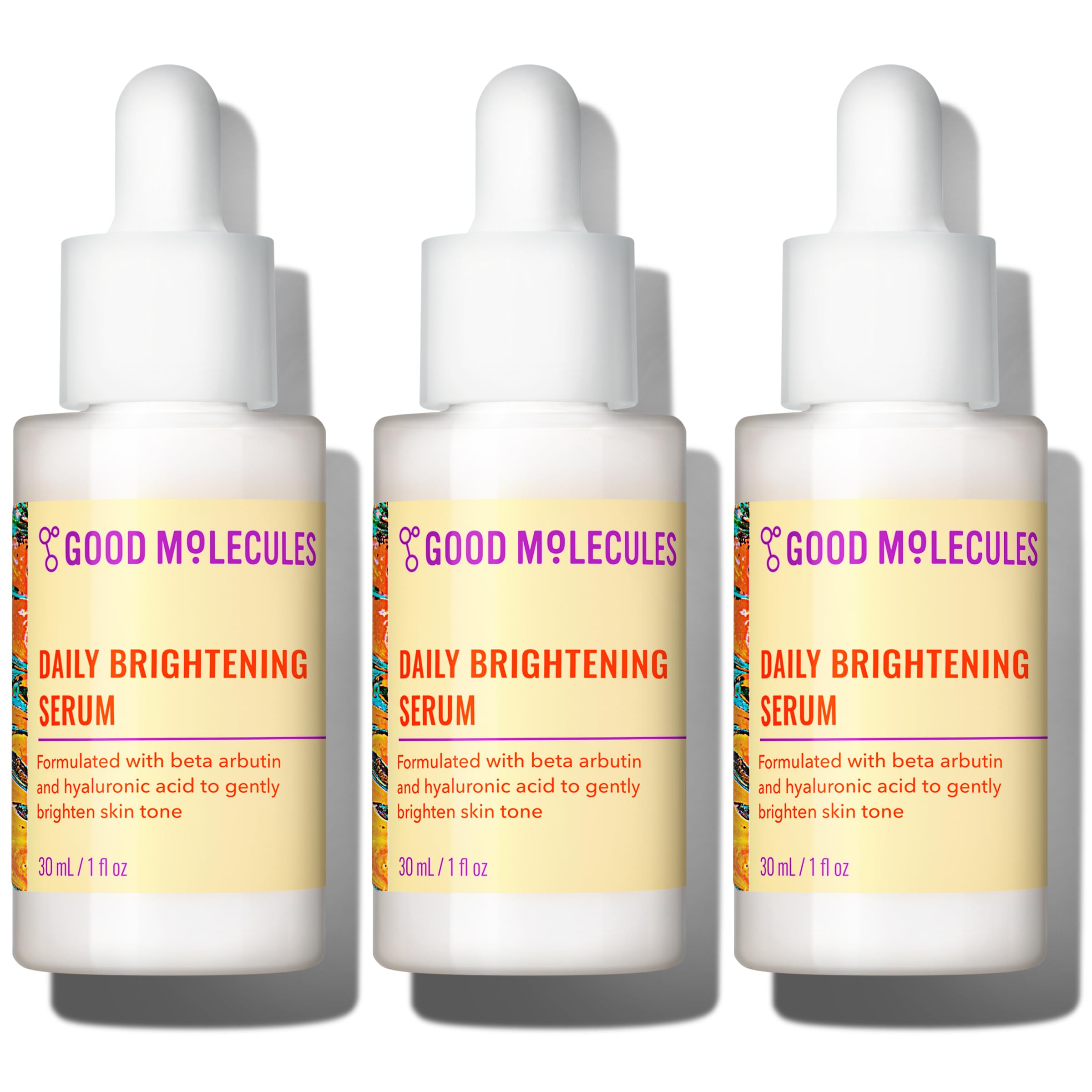 Good Molecules Daily Brightening Serum with Beta Arbutin, Pack of 2 | Gently brightens the look of skin tone with beta arbutin and hyaluronic acid. Lightweight, gentle, and layers well.