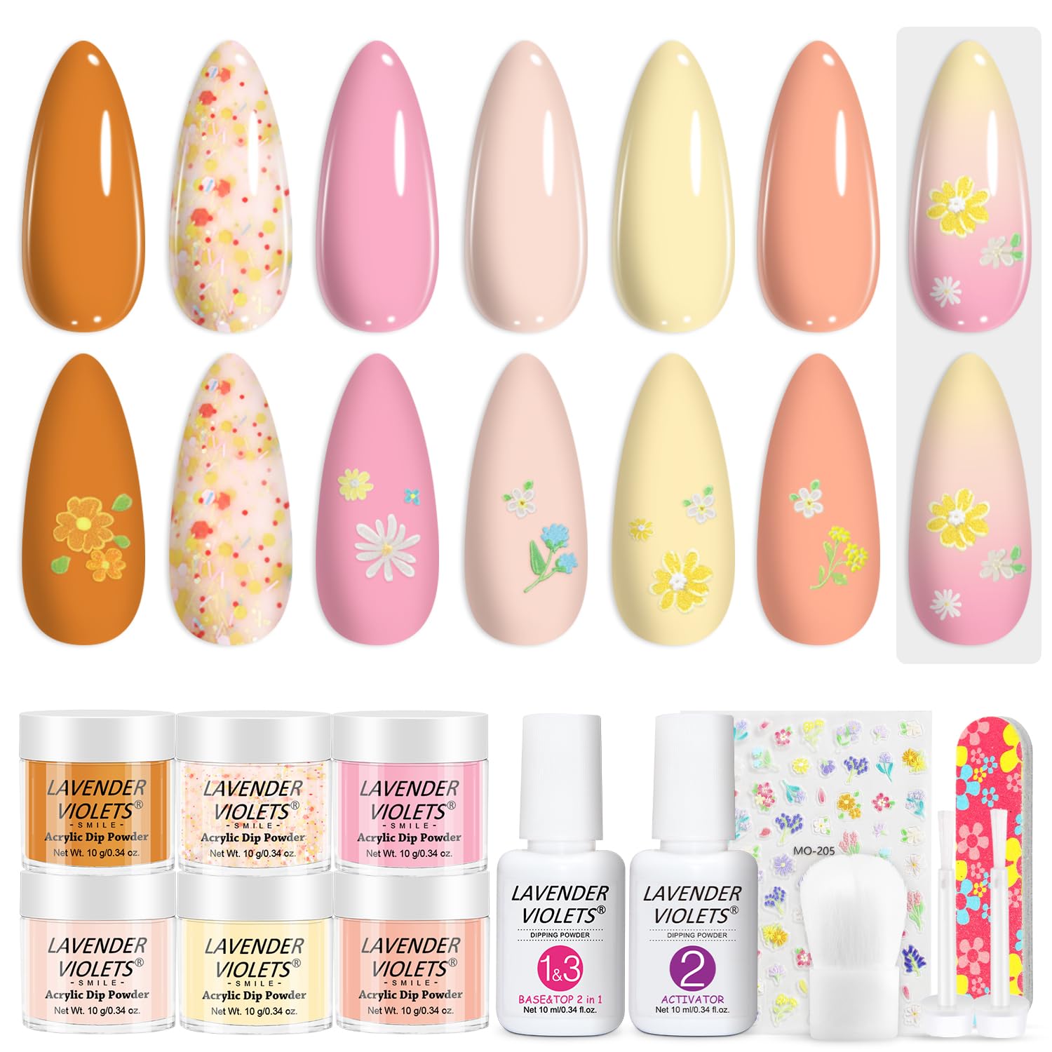 Buy now Lavender Violets Dip Powder Liquid Set with Activator, Base Top Coat and Brush Saver 0.5oz/Bot Nail File Necessary Tools for Dipping Powder Acrylic Manicure Pedicure J775 Amber Nude Pink at indiglob india