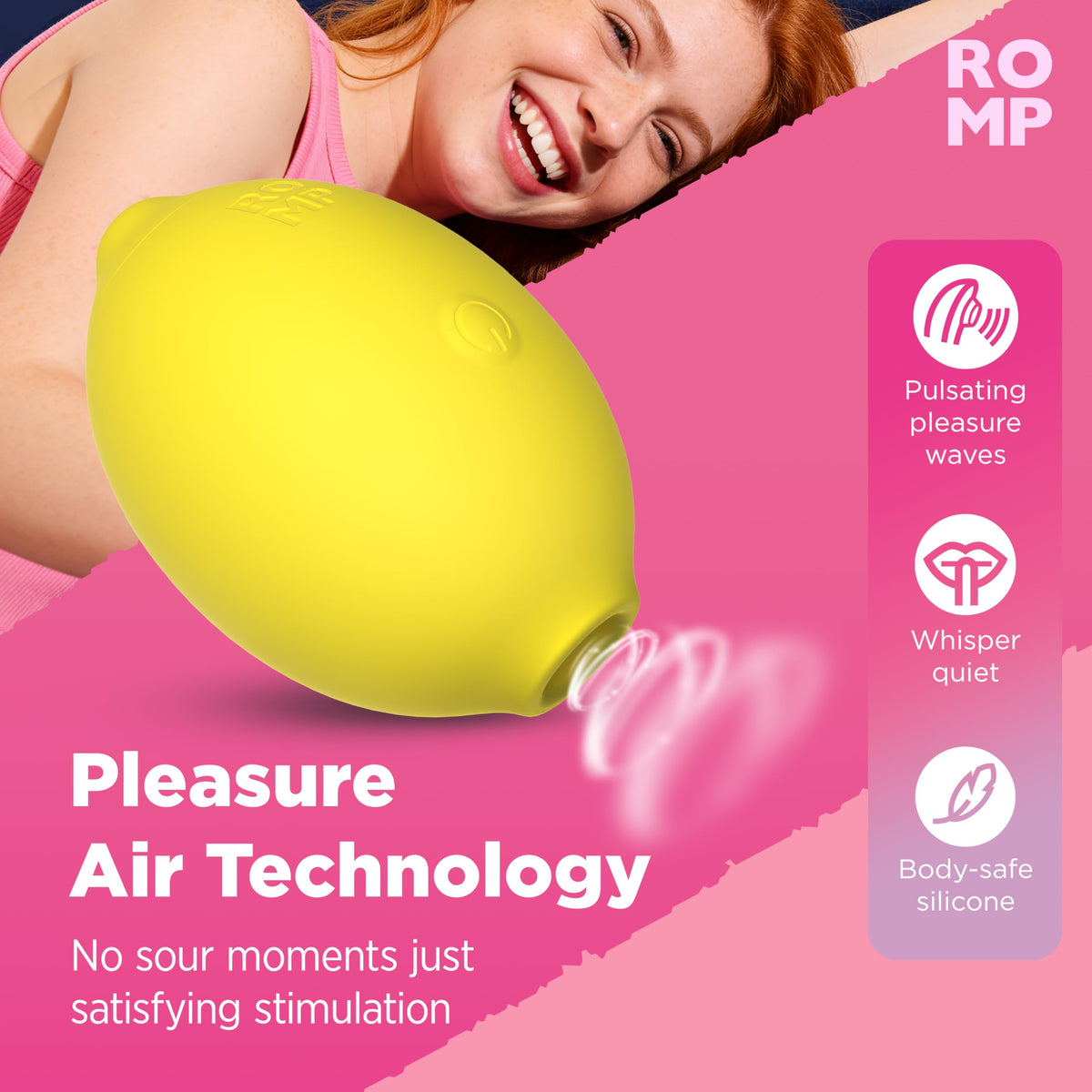 ROMP Lemon Vibrator Womens Sex Toy, 10 Mode Suction Clitoral Massager