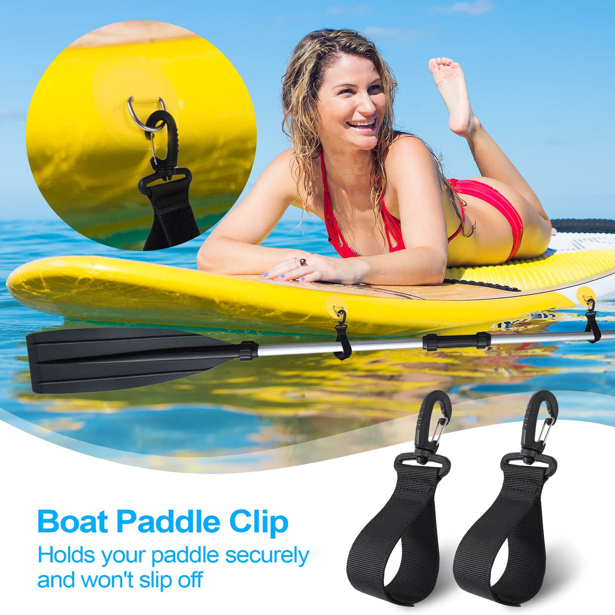 Jevrench 6-Pack Adjustable Kayak Paddle Holders, Paddle Board Accessories