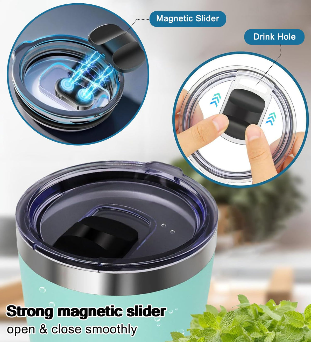 3 Inch Tumbler Lid Replacement Compatible with Swig 12oz / 14oz Wine Tumbler & Other Tumbler with Approx. 3 Inch / 75-76 mm Cup Opening - Spill Proof Clear Lid for Stemless Wine Cup