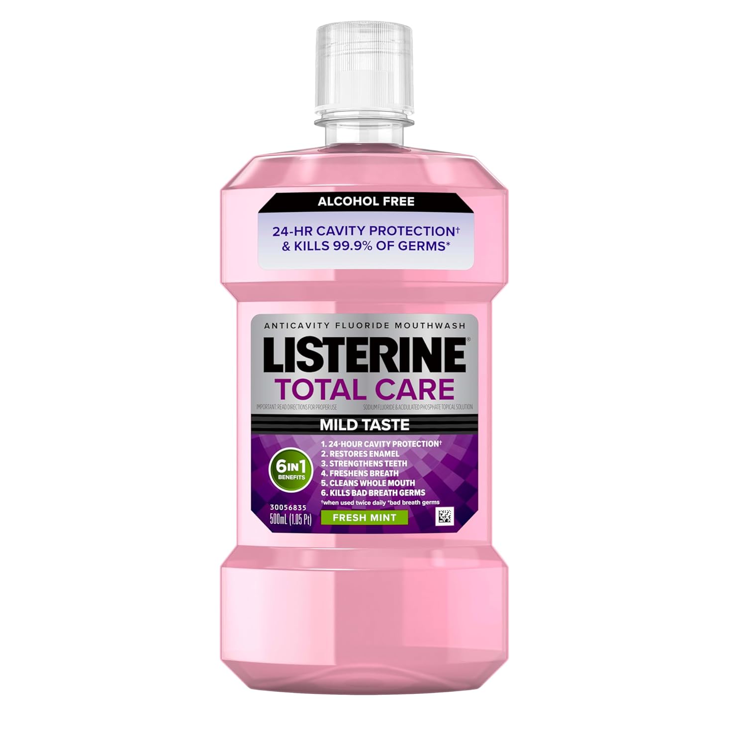 Buy now Listerine Total Care Alcohol-Free Anticavity Mouthwash, 6 Benefit Fluoride Mouthwash for Bad Breath and Enamel Strength, Fresh Mint Flavor, Twin Convenience Pack, 2 x 1 L 16.9 Fl Oz (Pack of 1) at indiglob india