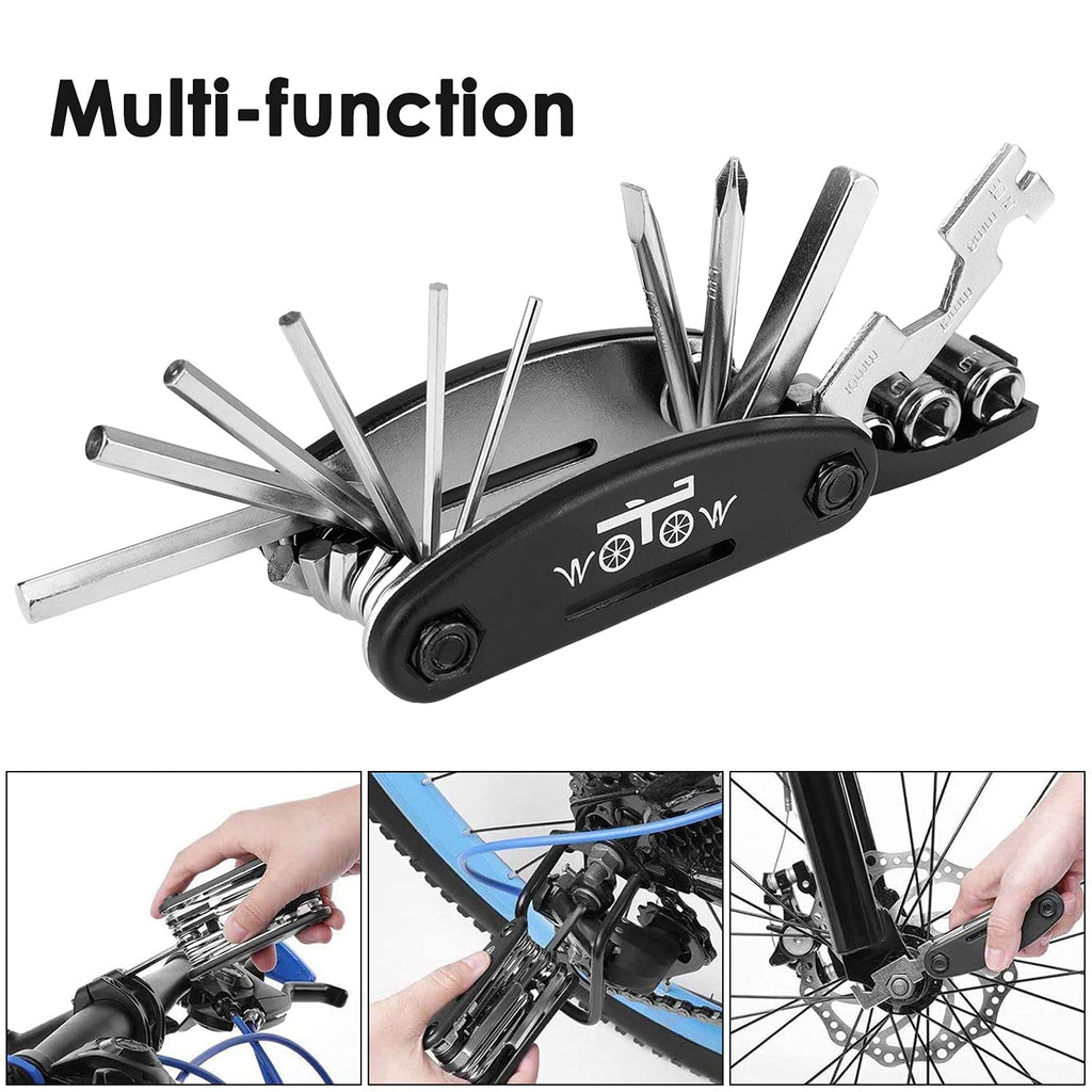 WOTOW 16-in-1 Bike Repair Tool Kit with Tire Levers and Hex Wrenches