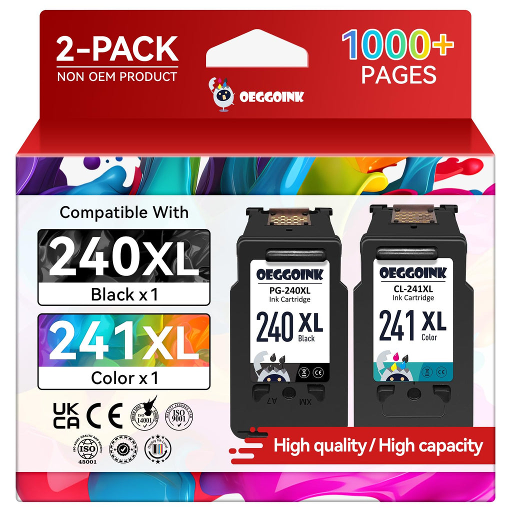 240XL 241XL Ink Cartridges Compatible for Canon 240XL 241XL Combo Pack