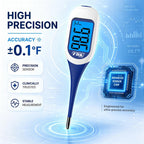 FDK Large LCD Screen Digital Thermometer for Fever, 8 Seconds Fast & Accurate Readings, Large LCD Dual Color Backlight Flexible Tip Ideal for Adults Kids and Babies FSA