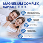 1000mg Magnesium Complex Capsules, 8-in-1 Magnesium Glycinate, Citrate, Malate, Taurate, Oxide, Carbonate, Aspartate, Orotate - 240 Capsules (1 Bottle (240 Capsules))