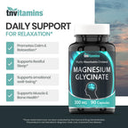 tnvitamins Magnesium Glycinate 300mg, 90 Capsules | High Absorption Chelated Magnesium for Sleep, Calm & Muscle Support* | Non-GMO, Gentle, Non-Laxative | TNVitamins