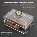 Buy now Scotte Acrylic Cigar Humidor Jar/case/Box with Humidifier and Hygrometer,humidor Can Hold About 20 Cigars Including Cigar Cutters and Cigar Punch (Clear-1) at indiglob india