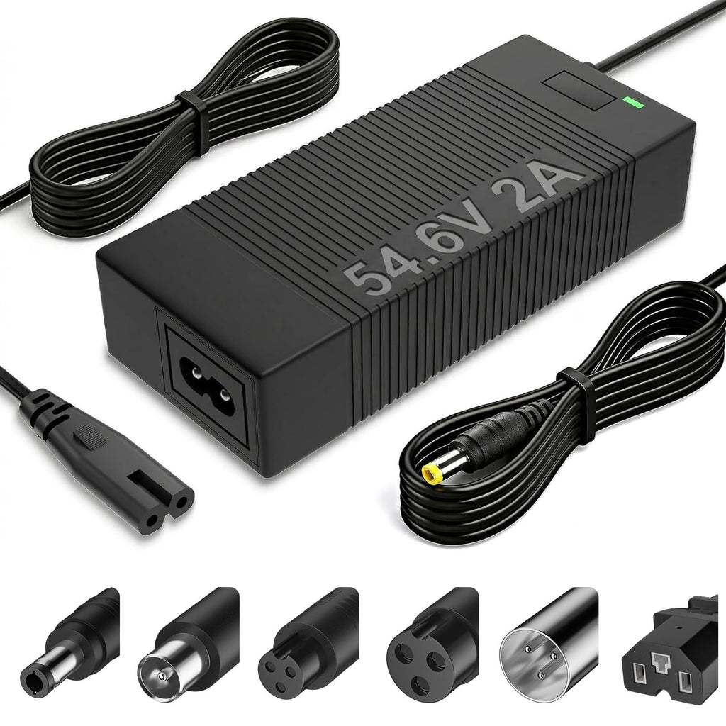 QKIIP 54.6V 2A Charger for 48V Ebike Scooter Lithium Battery, 7 Plugs