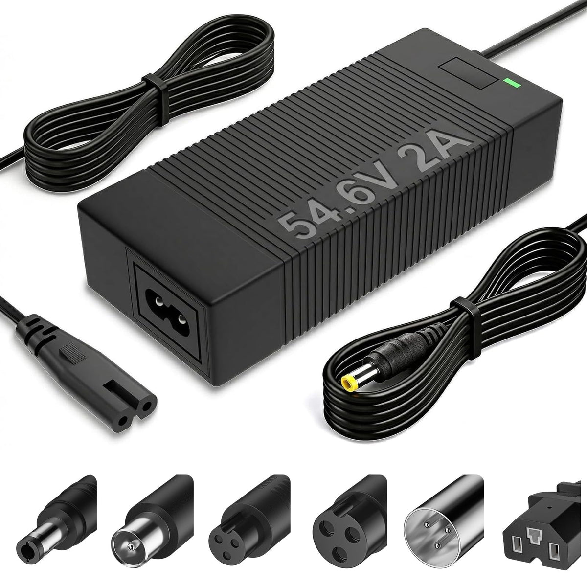 QKIIP 54.6V 2A Charger for 48V Ebike Scooter Lithium Battery, 7 Plugs