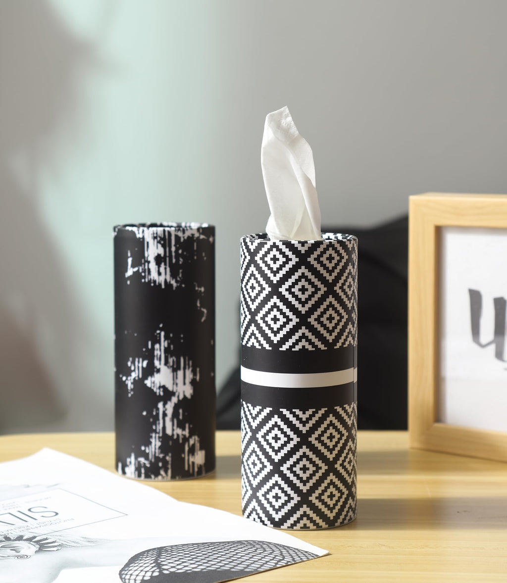 Small Car Tissues Holder with Facial Tissues - 4PK - Tisses for Car Travel Tissue Tubes Box Container Cylinder for Vehicle Cup Holder