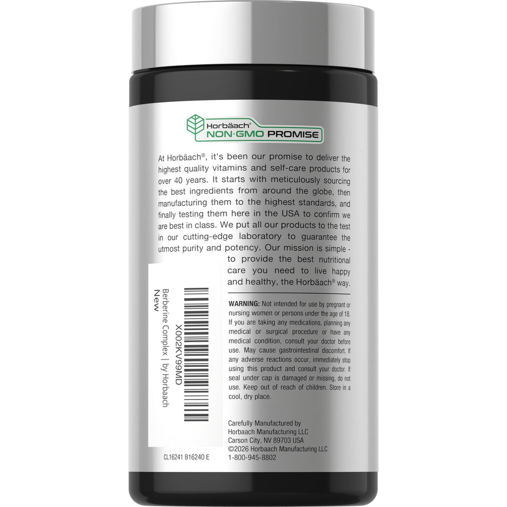 Horbäach Berberine with Ceylon Cinnamon Complex | 120 Veggie Capsules | Vegetarian, Non-GMO & Gluten Free Supplement