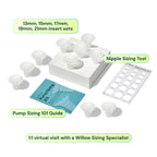 Willow Flange Sizing Kit - Breast Pump Sizing Kit for Willow Go & Wave