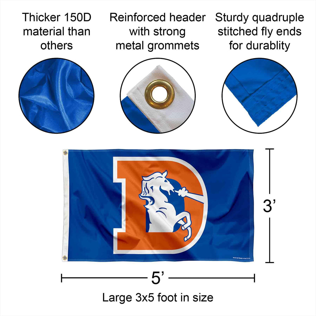 Denver Broncos Vintage Flag and Banner