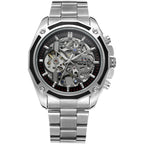 Buy now FORSINING Men's Branded Automatic Chinese Movt Stainless Steel Bracelet Unique Watch Clock at indiglob india