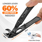 DRMODE Nail Clippers for Thick Nails Angled Head | Toenail Clippers for Thick Toenails Wide Jaw Opening, Sharp Toe Nail Clipper Cutter for Men with Catcher,Large,Heavy Duty