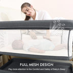 Jimglo 3-in-1 Baby Bassinet, Bedside Sleeper & Rocking Bassinet, Full Mesh