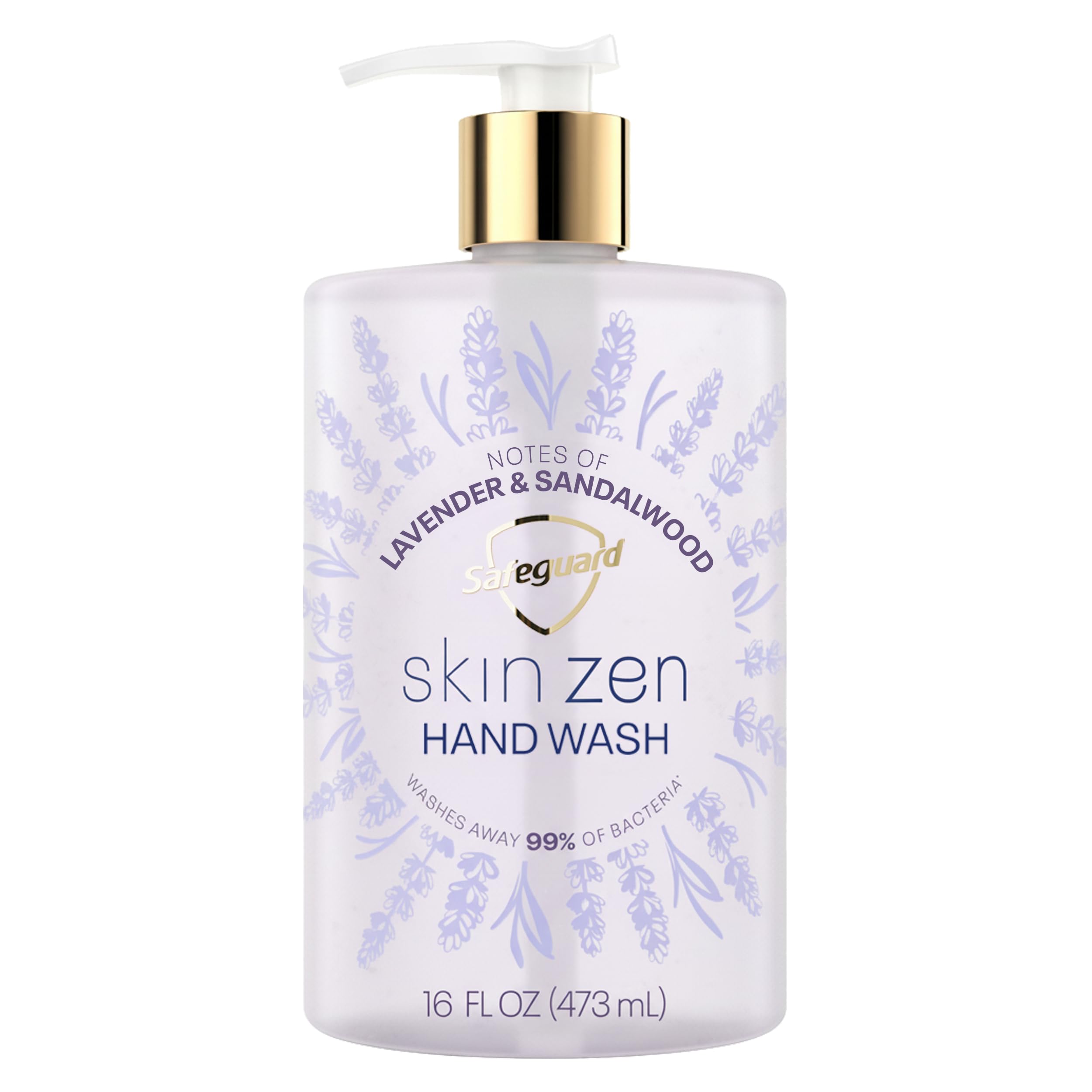 Safeguard Liquid Hand Soap, Skin Zen, Washes Away 99% Bacteria, Made with Natural Moisturizers & 2X Skin Conditioners, Safeguarding Families, PH Balanced Formula, Vanilla & Cashmere Scent, 16 oz