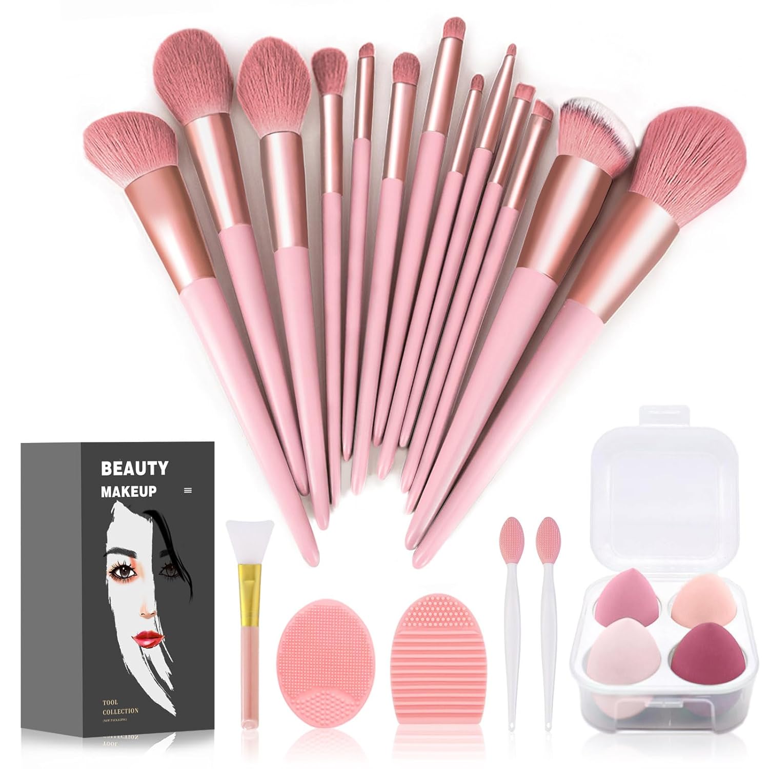 Buy now Makeup Brushes 22 Pcs Makeup Kit,Foundation Brush Eyeshadow Brush Make up Brushes Set (Green, 22 Piece Set) 22 Piece Set Large Pink at indiglob india