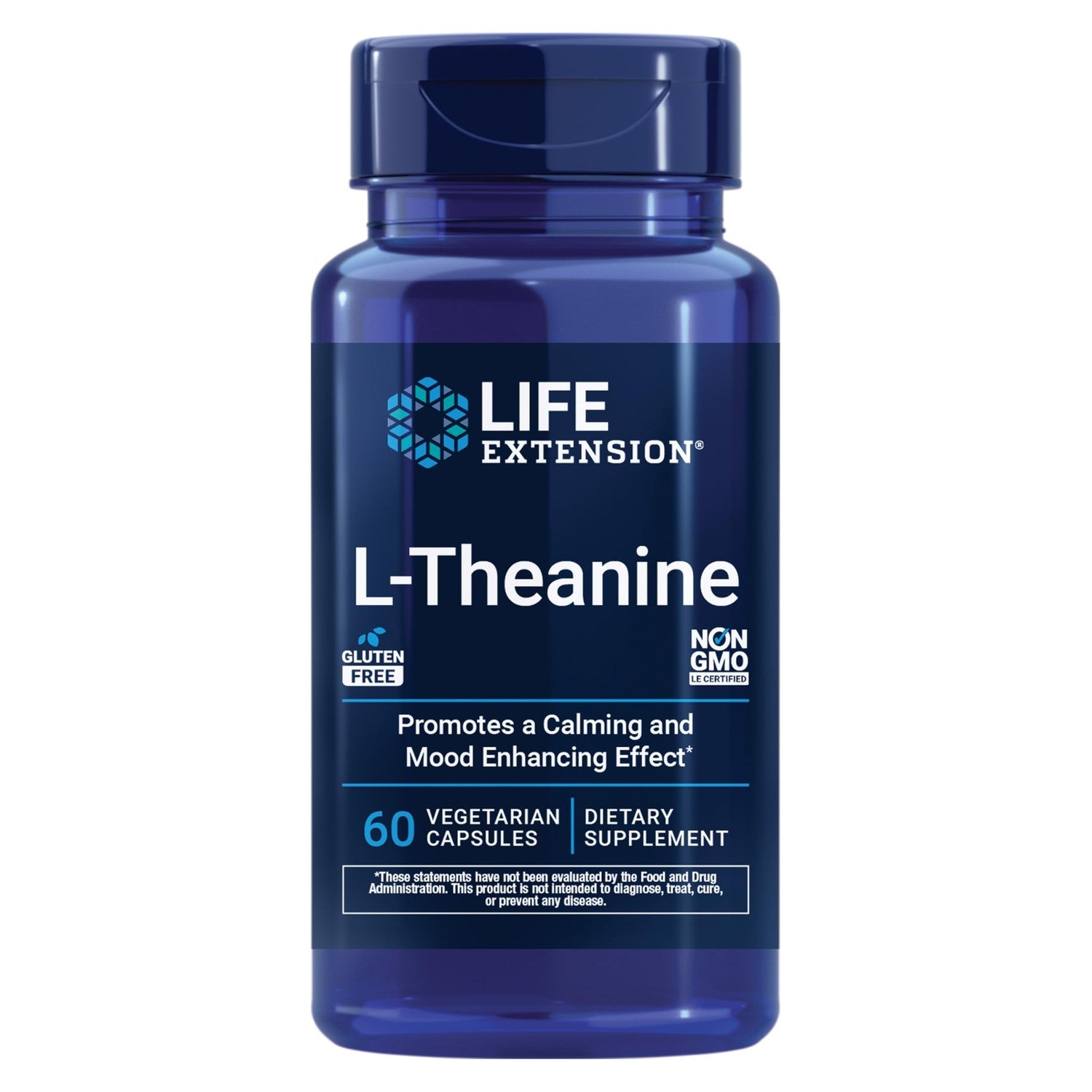 Life Extension L-Theanine, Amino Acid theanine, Calm, Relaxation, Mood, Gluten-Free, Non-GMO, Vegetarian, 200 mg, 60 Capsules | Amino Acid Theanine for Calm, Relaxation & Mood, Gluten-Free, Non-GMO & Vegetarian, 100 mg, 60 Capsules
