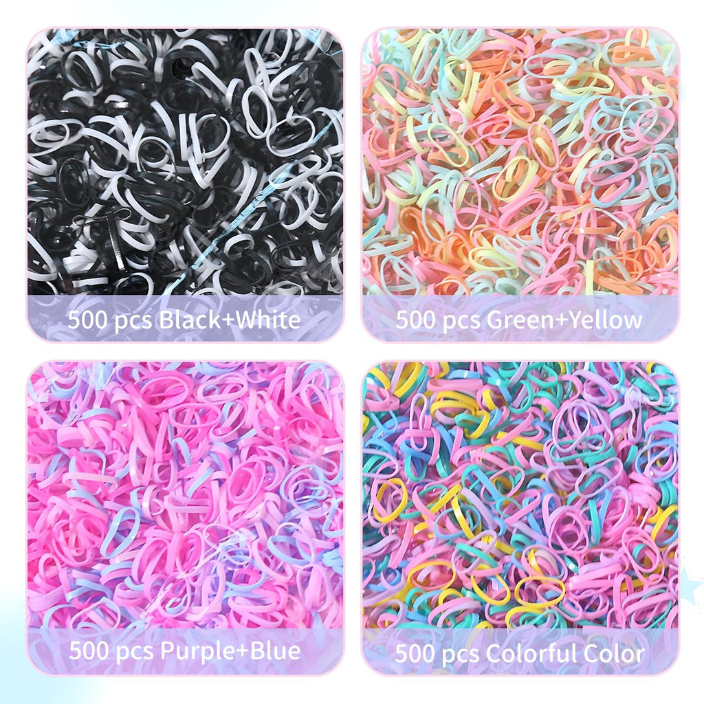 2076 pcs Hair Accessories for Girls Ponytail Holders Toddler Hair Ties with Mini Clip Hair Clips for Girls Rubber Bands Set