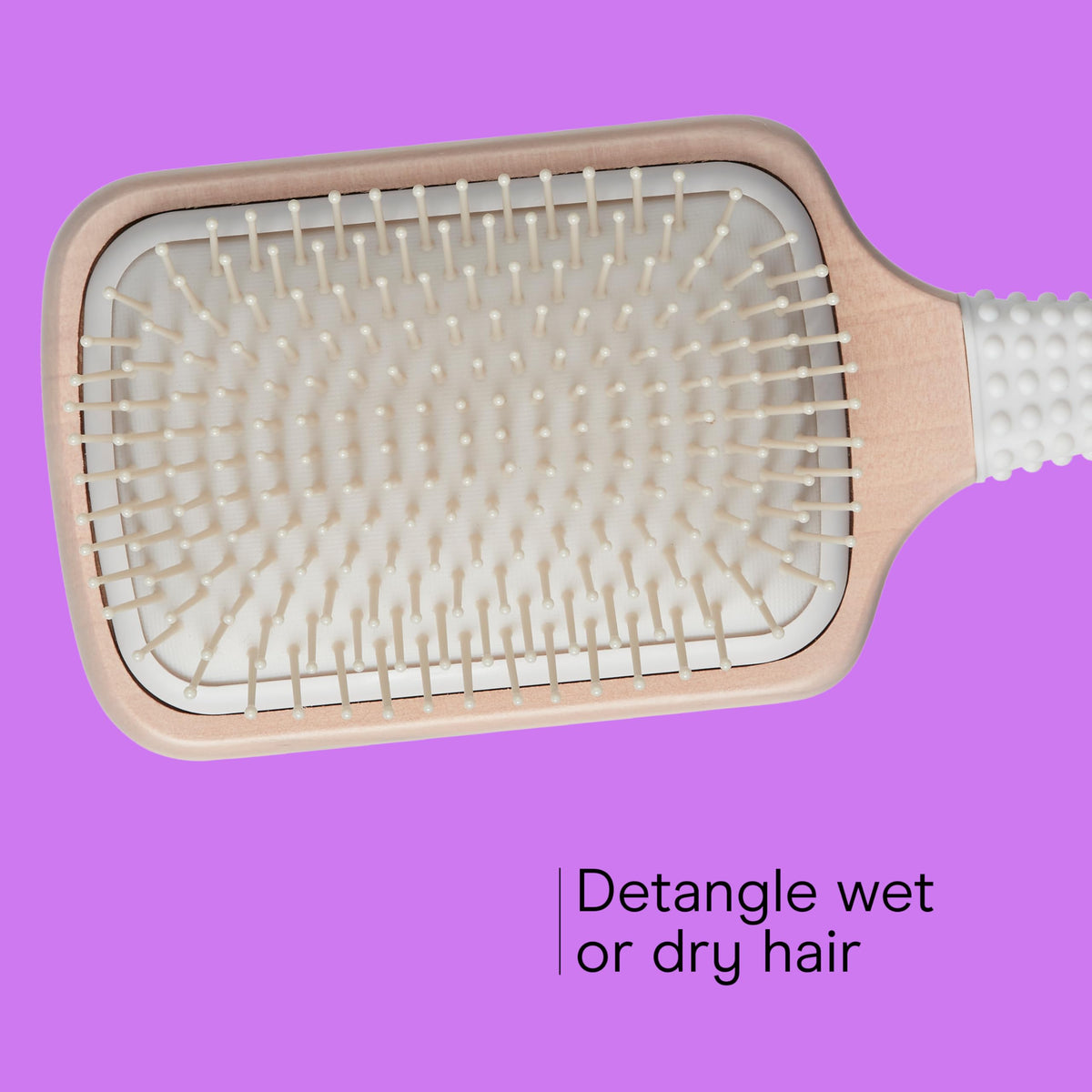 Conair Paddle Hair Brush, Ceramic Wood, with Nylon Bristles, Off White