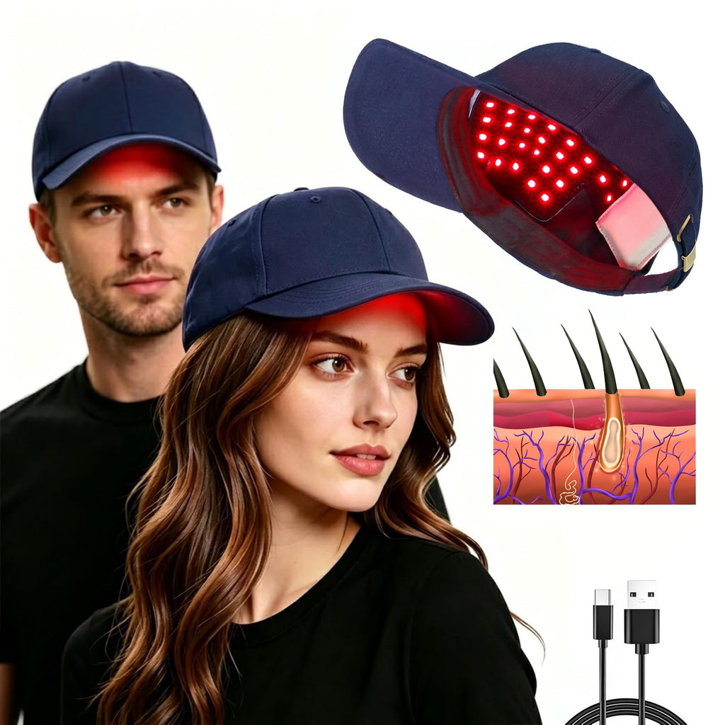 Red Light Therapy for Hair Cap, Hands-Free LLLT Laser Hair Growth Cap, Blue