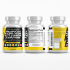 Alpha Lipoic Acid 600mg N-Acetyl Cysteine 600mg Acetyl L-Carnitine 500mg Benfotiamine 300mg - Nerve Support Supplement for Women and Men with Vitamin B1 B6 & B12 - Made in USA 90 Caps