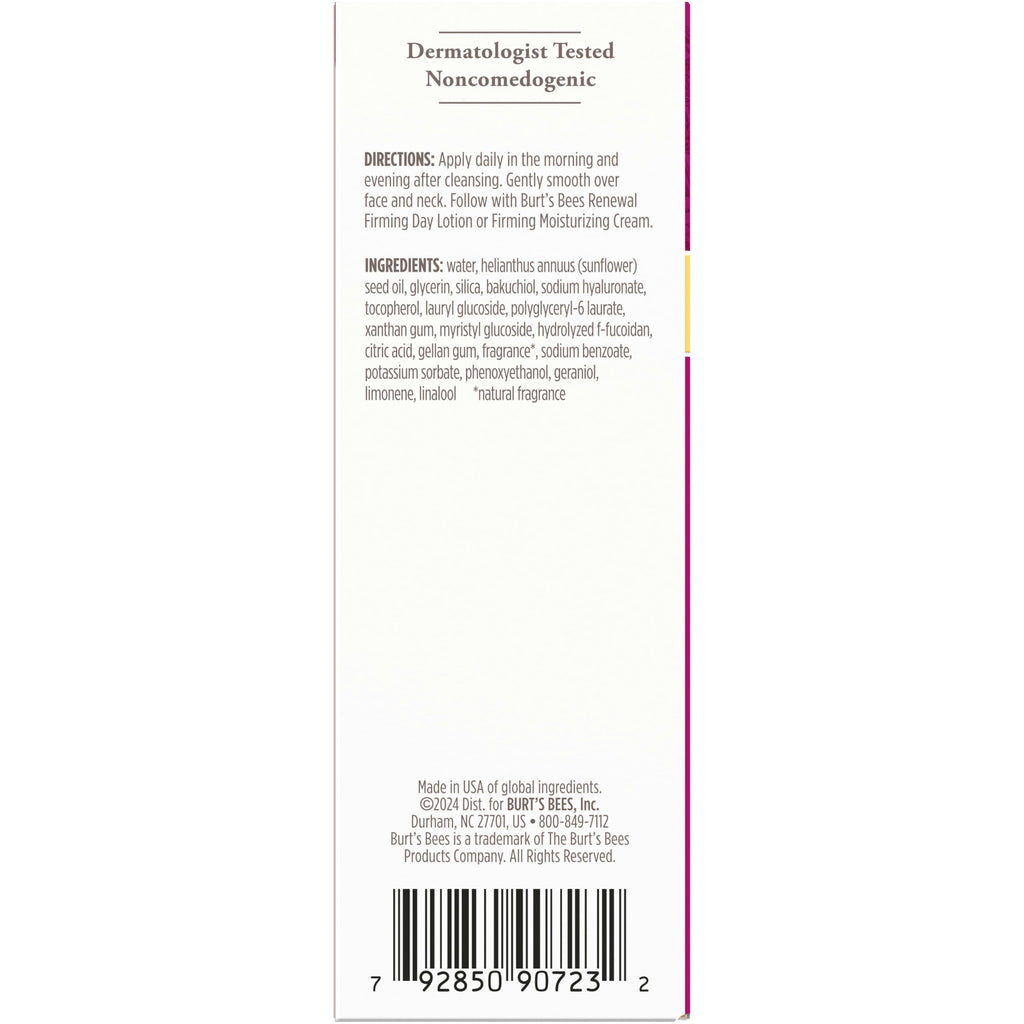 Buy now Burt's Bees Renewal Intensive Firming Serum With Natural Retinol Alternative and Hyaluronic Acid, Powerful Anti-Aging Ingredients, 98.6 Percent Natural-Origin Skin Care, 1 fl. oz. Bottle at indiglob india