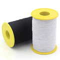 2 PCS 0.5mm Elastic Sewing Thread for Sewing Machine, 1100 Yards Black and White Elastic Thread for Smocking, Shirring, Gathering, Stretchy Strings for Bracelets
