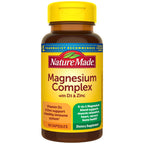 Nature Made Magnesium Complex Supplement with Vitamin D & Zinc, 60 Capsules | Magnesium Glycinate, Malate, Citrate & Oxide for Muscle, Nerve, Heart & Bone Support, 30 Day Supply