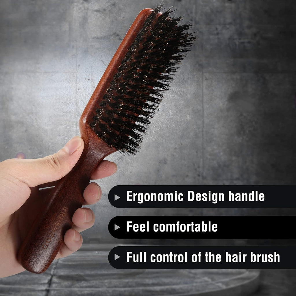 Buy now Hair Brush for Men Thin Fine Normal Hair, Boar Bristle Hair Brush for Add Shine Improve Texture Reduce Frizz, Hairbrush for Beard Straightens Softens at indiglob india