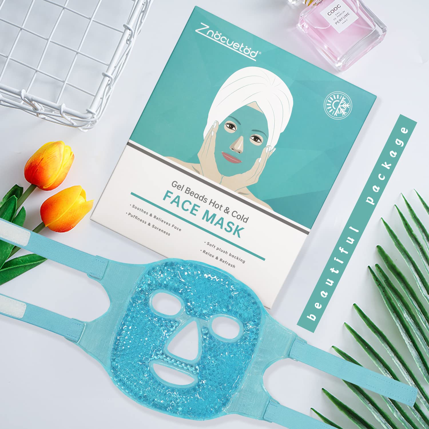 Buy now Cold Face Eye Mask Ice Pack Reduce Facial Puff, Dark Circles, Gel Hot Heat Cold Compress Pack, Face SPA Gift for Woman Sleeping, Pressure, Headaches, Skin Care, Post Laser Cosmetic Care[Blue] at indiglob india