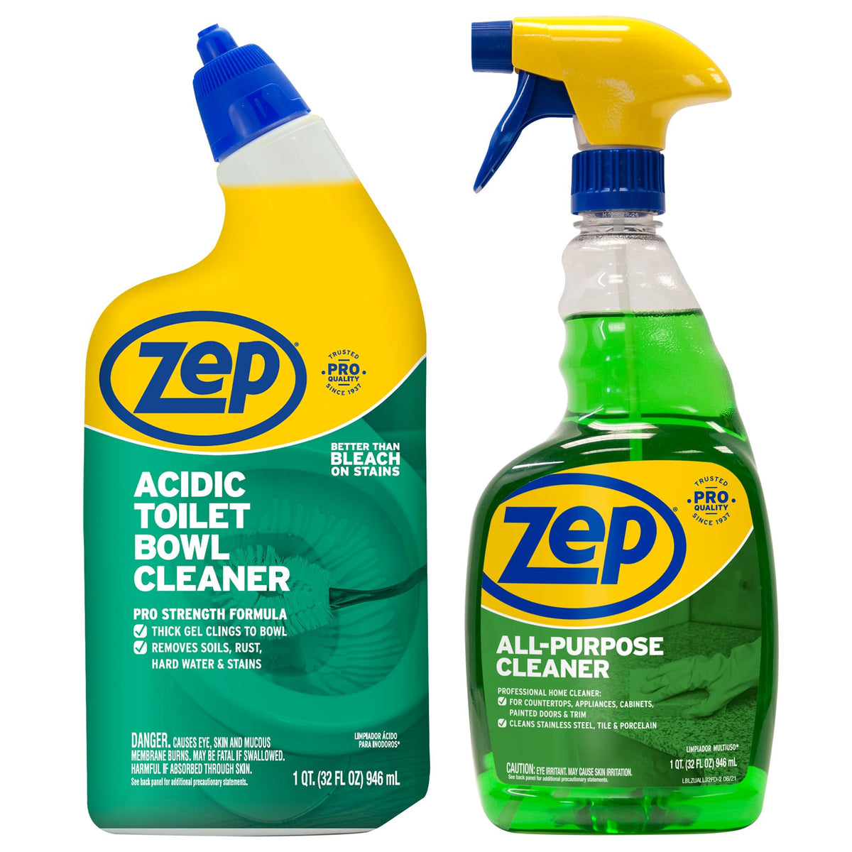 Zep Acidic Toilet Bowl Cleaner 32 oz (1ct) & All-Purpose Cleaner (1ct