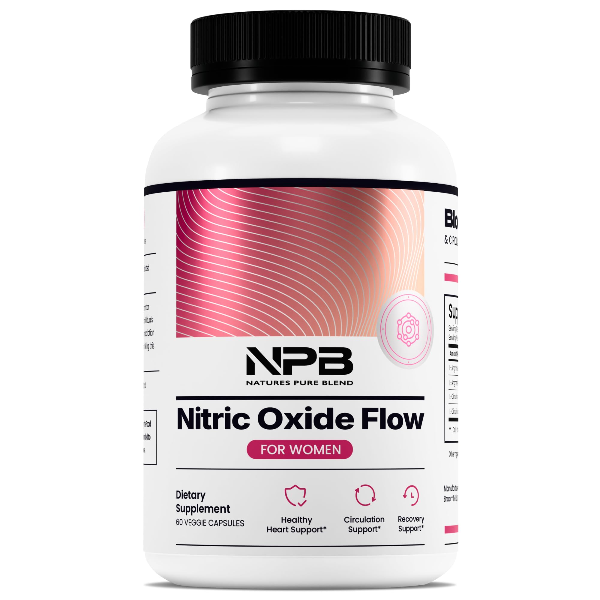 Nature's Pure Blend Nitric Oxide Supplements for Men – L-Arginine L-Citrulline – Heart Support & Flow Circulation Booster – 1500MG L Arginine and L Citrulline, Preworkout, Bodybuilding