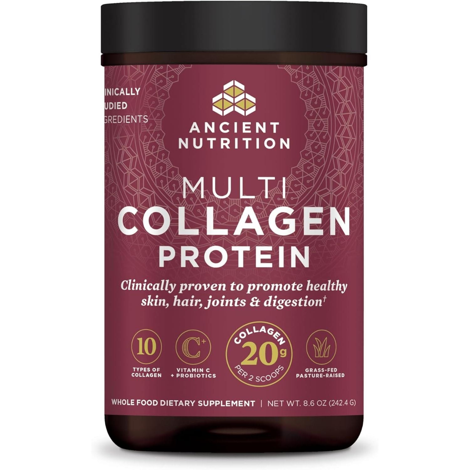 Buy now Ancient Nutrition Collagen Powder Protein with Probiotics, Unflavored Multi Collagen Protein with Vitamin C, 45 Servings, Hydrolyzed Collagen Peptides Supports Skin and Nails, Gut Health, 16oz 24 Servings Unflavored at indiglob india