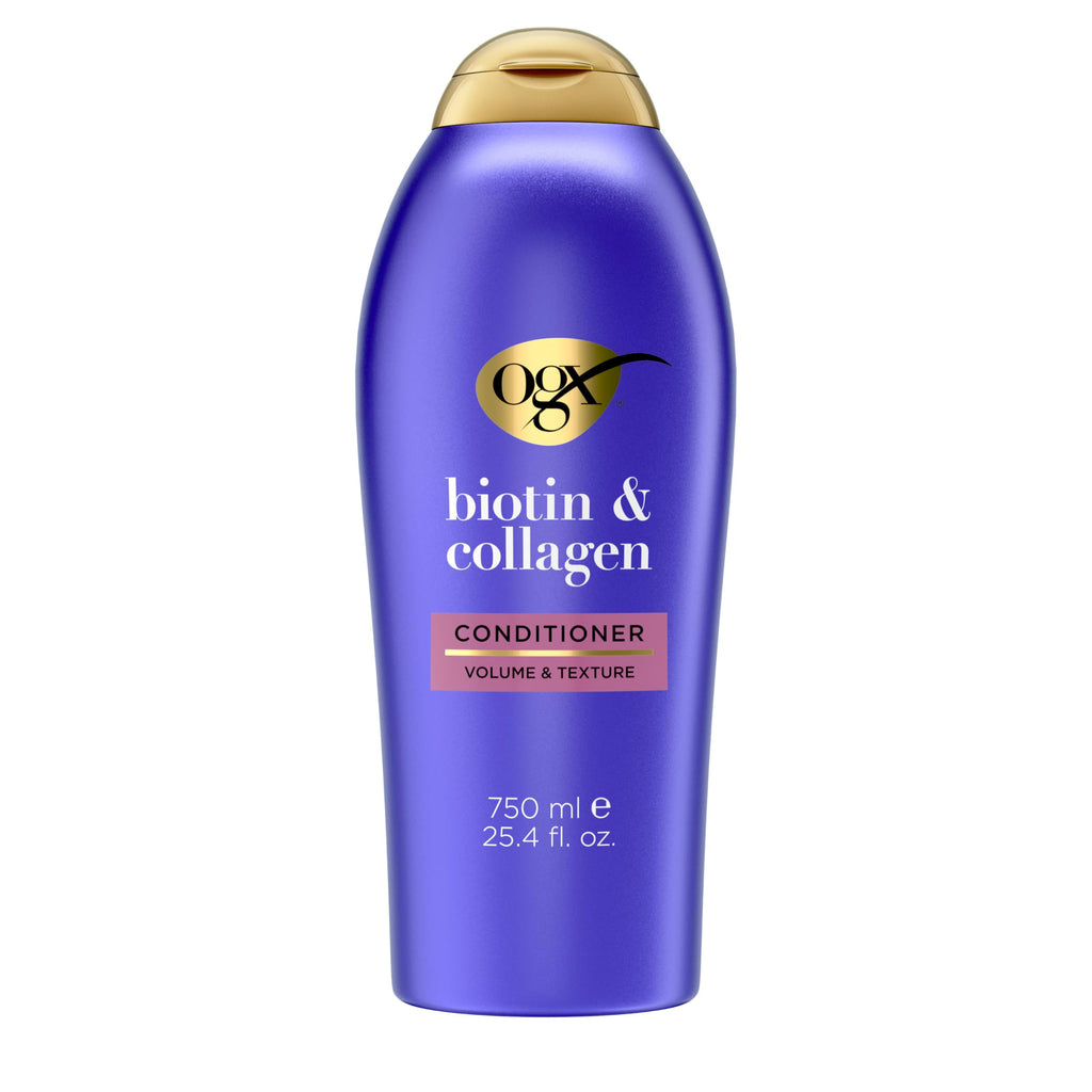 OGX Thick & Full + Biotin & Collagen Volumizing Conditioner, 13 fl oz | Nutrient-Infused, Vitamin B7 Biotin, Gives Hair Volume & Body for 72+ Hours, Sulfate-Free Surfactants
