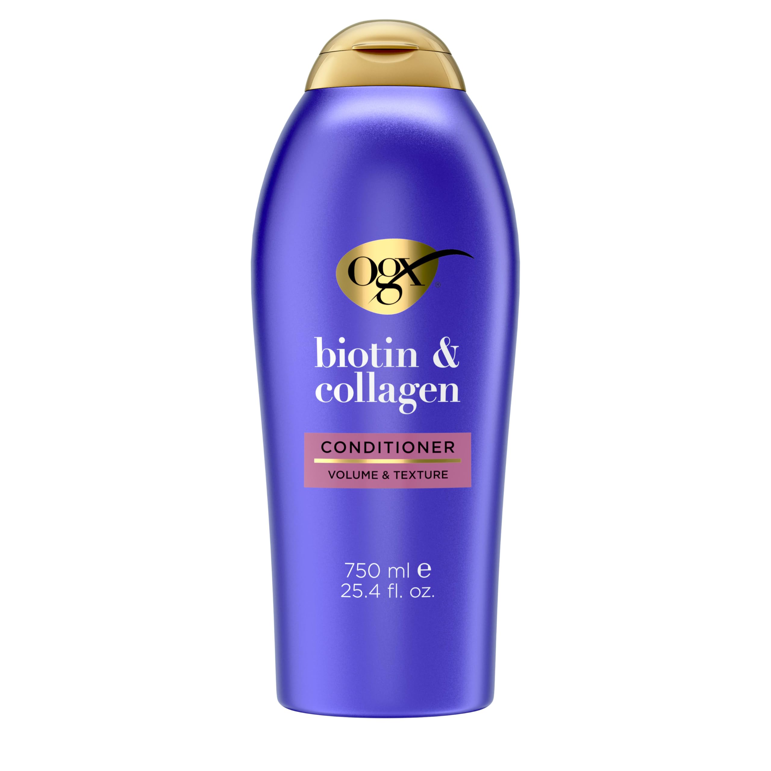 OGX Thick & Full + Biotin & Collagen Volumizing Conditioner, 13 fl oz | Nutrient-Infused, Vitamin B7 Biotin, Gives Hair Volume & Body for 72+ Hours, Sulfate-Free Surfactants