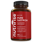 NutriRise Saffron Supplements 120 Capsules, 88.5mg Pure Extract - 4 Month Supply for Mood, Energy, Sleep, Stress & Cortisol Support - Non-GMO, Vegan & Gluten-Free for Women & Men