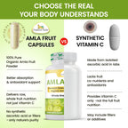 Organic Veda Amla Capsules - 1500mg, 300 Capsules - Natural Vitamin C Supplement with Antioxidants, Polyphenol for Immunity, Skin Glow & Hair Growth - Single Origin Premium Organic Amla Fruit Powder