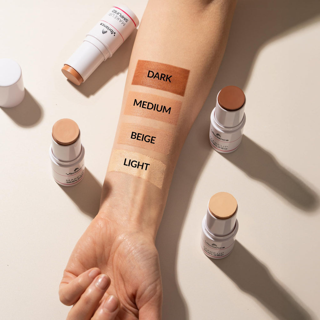 Vibriance Complexion Sticks, Foundation for Mature Skin - Natural Beige | Sheer, Buildable Coverage Face Makeup Foundation for Older Women - 3-in-1 Base, Contour, Concealer