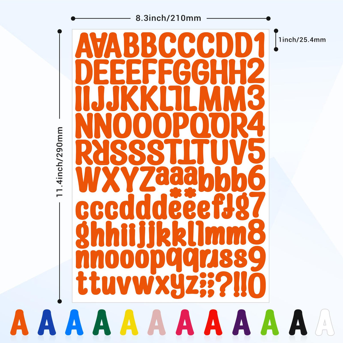 Kattykitty 1512 Letter Stickers, 12 Sheets 1 Inch Alphabet Sticker
