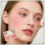 3-in-1 Matte Powder Blush Palette with Pro Brush – Versatile Face Makeup Contour Kit for All Skin Tones – Long-Lasting, Blendable Cheek Color Trio – Travel Size for Natural Beauty