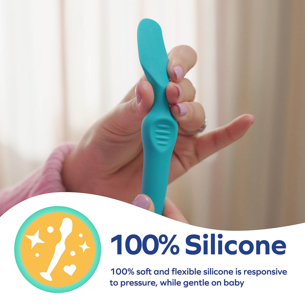 Dr. Talbot's Diaper Cream Brush for Babies - Diaper Rash Cream Applicator with Suction Base and Hygienic Case - Full Size - Aqua Blue