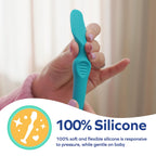 Dr. Talbot's Diaper Cream Brush for Babies - Diaper Rash Cream Applicator with Suction Base and Hygienic Case - Full Size - Aqua Blue