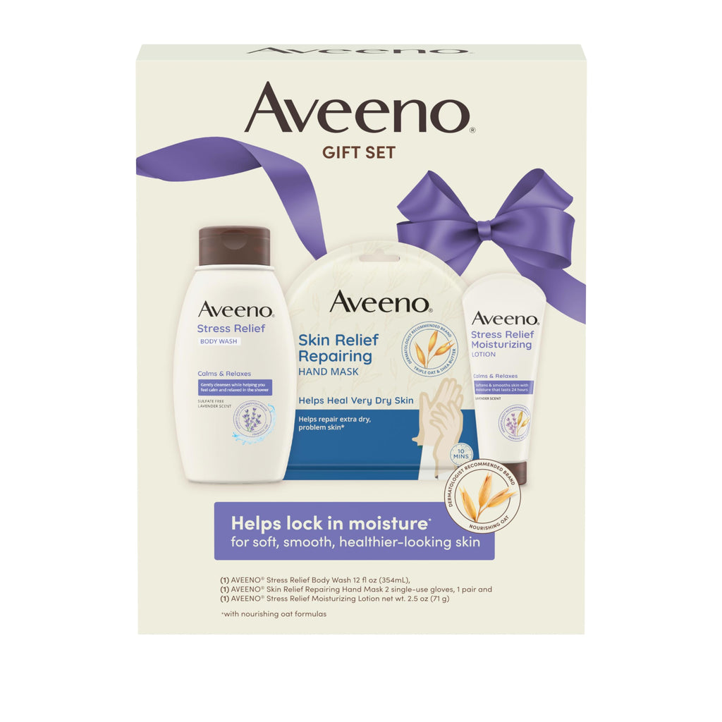 Aveeno Stress Relief Body Wash, Lavender Scent with Nourishing Prebiotic Oat, Sensitive Skin Body Wash for Normal to Dry Skin, Paraben-, Dye-, and Soap-Free, Value Size 33 Fl Oz