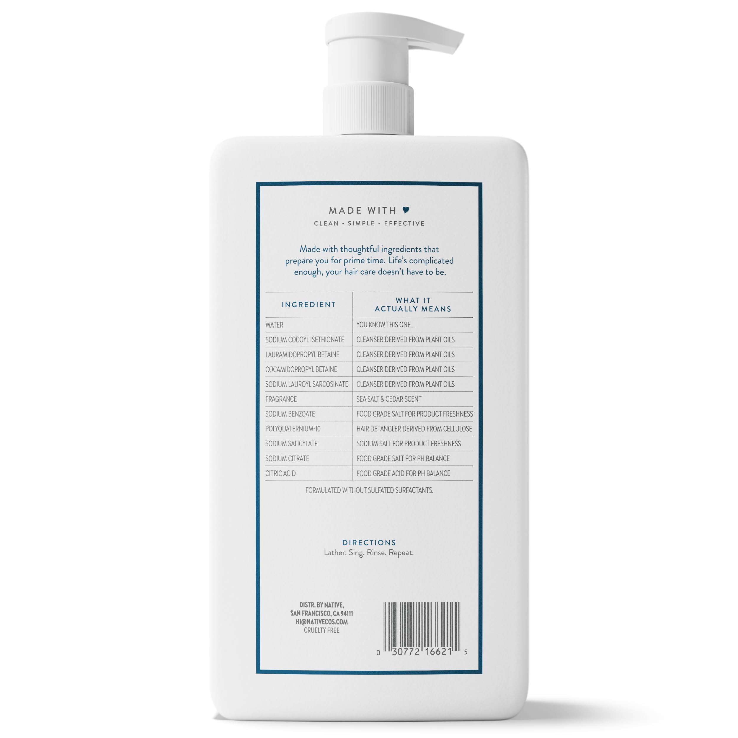 Native Full & Thick 2-in-1 Shampoo & Conditioner Sea Salt & Cedar 36 fl Oz.