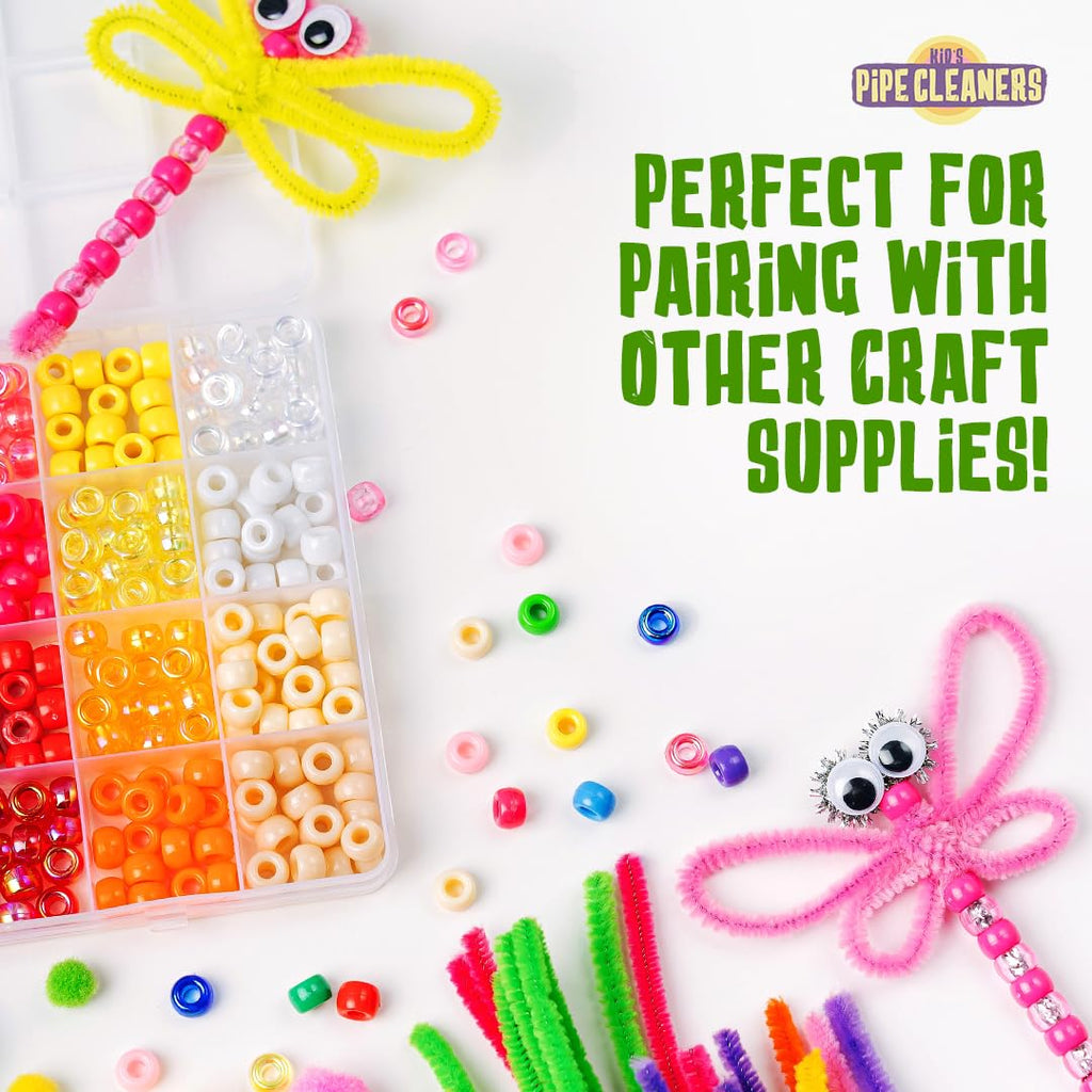 LOVA Pipe Cleaners Craft Bulk 200 Count – 12 Inch Chenille Stems in 20 Assorted Colors, Multicolor Fuzzy Craft Supplies for DIY Arts and Crafts, Flower Stems & Classroom Projects